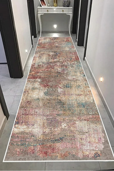 CENTER AVM Renkli Halı Yolluk Makinede Yıkanabilir Halı Kaymaz Taban Halı