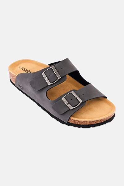 MUDD Men Slip On Cork Sandals, Dark Grey