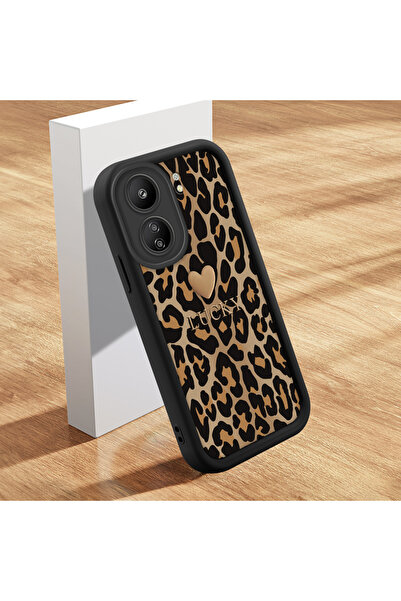 Hontinga Poco C65 Uyumlu Kılıfı İnce Yumuşak Silikon Telefon Kılıfı Siyah Motif