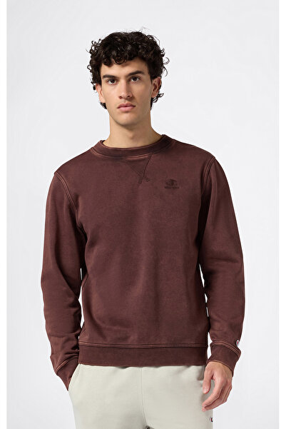 Champion Icons Wash Crewneck Sweatshirt Kahverengi Erkek Sweatshirt - 221572-...