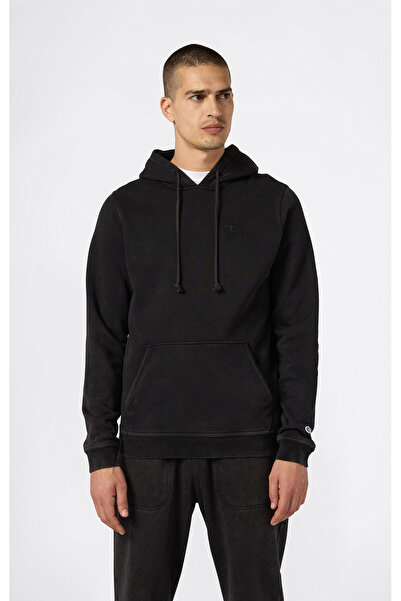 Champion Icons Wash Hooded Sweatshirt Siyah Erkek Sweatshirt - 221571-KK001