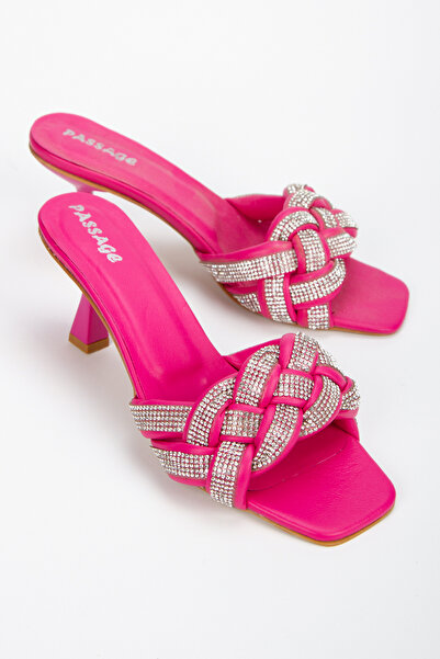 PASSAGE SHOES Women's Skin Genuine Leather Heeled Evening Dress Slippers 6335...