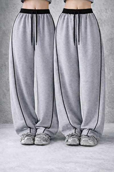 pandy حزمة من قطعتين من بدلة رياضية هاراجوكو بتفاصيل سحاب قصة فضفاضة بخصر عال...