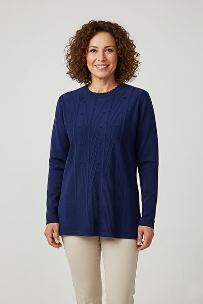 Ravencia Women's Knitwear Transitional Cold Yarn Crew Neck Young Mother Sweater