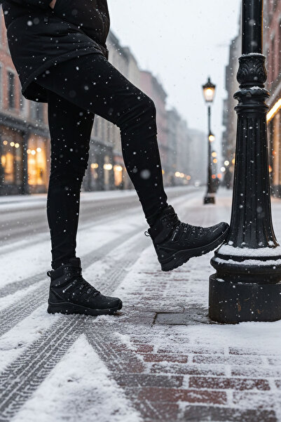 Deri De Luxe Black Men's Outdoor Trekking Boots