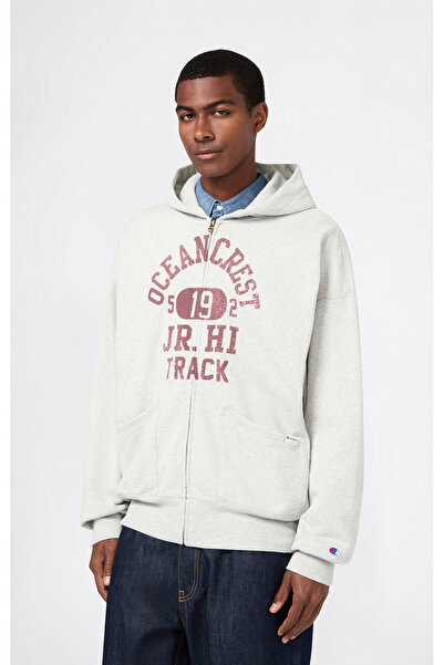 Champion Time Capsule Full Zip Hoodie Sweatshirt Erkek Gri Sweatshirt - 22158...