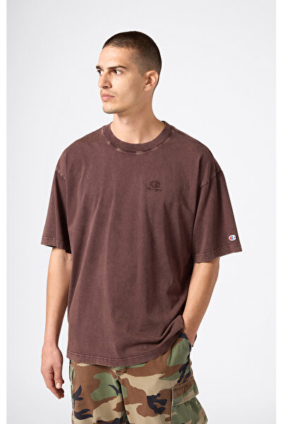 Champion Icons Wash Short-Sleeve Tee Kahverengi Erkek Tişört - 221575-MS570