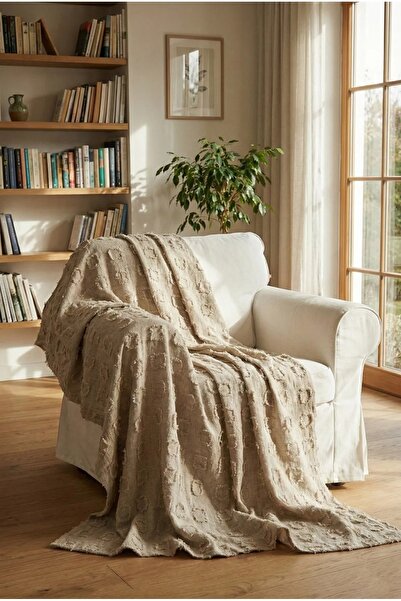 Bella Home 175x215 Κάλυμμα καναπέ με γένια - Αντιολισθητική βάση - Ύφασμα ζακ...