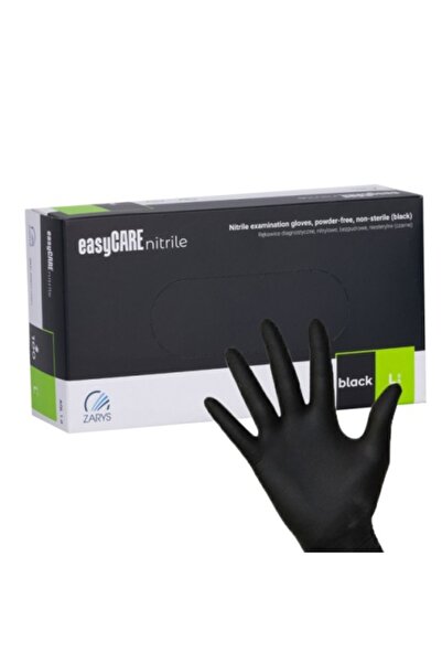 Allepaznokcie Cutie cu 100 de mănuși negre din nitril, mărimea L