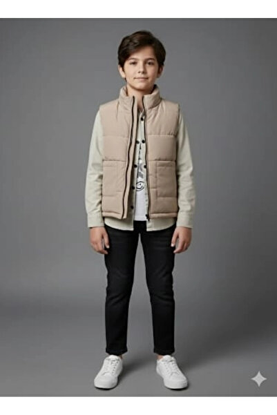 Yonca Çocuk Babali Kids 7162 Combed Cotton Vest Shirt with Pants 4-Piece Set