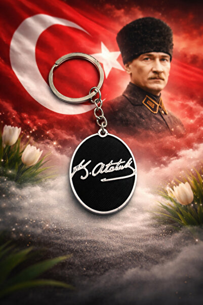 Serüven 3D Ataturk Signature Design - Double-Sided Keychain - Meaningful Souv...