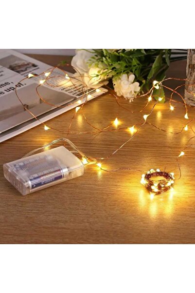 Generic LED string lights, 5-meter silver battery-operated wire