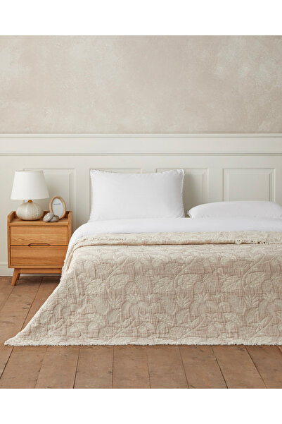 English Home Eden Grace Çift Kişilik Yatak Örtülü Nevresim Takımı 200x220 cm Bej