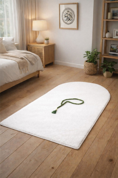 Raschel Carpet Dekoratif Yumuşak Yıkanabilir Diz Ağrıtmaz Kaymaz Taban Seccad...