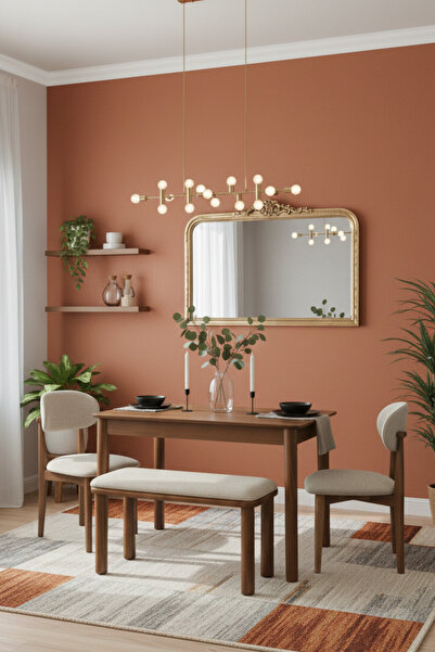 Woodenbend Alvin Ceviz Rengi Açılır Benchli 2 Sandalyeli Mutfak Masa Takımı 8...