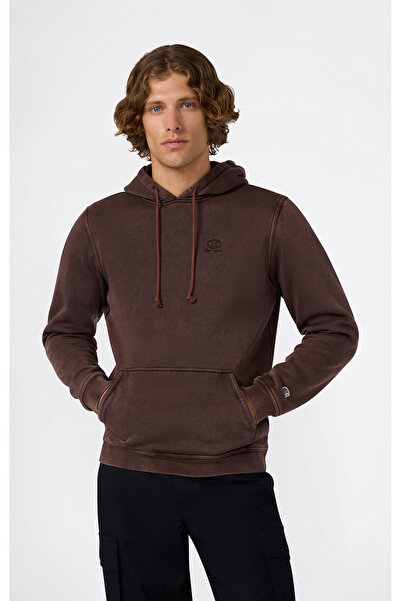 Champion Icons Wash Hooded Sweatshirt Kahverengi Erkek Sweatshirt - 221571-MS570