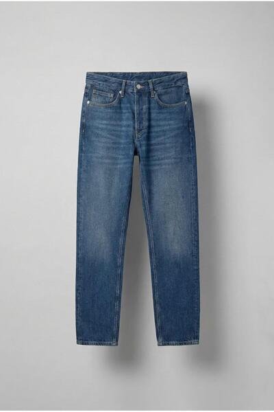 ablukaonline Men's Relaxed Straight Fit Basic Jeans Blue