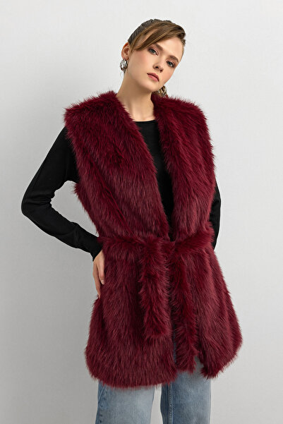 Ranasubaşı Kisya Feathered Tie-Up Vest-Grey