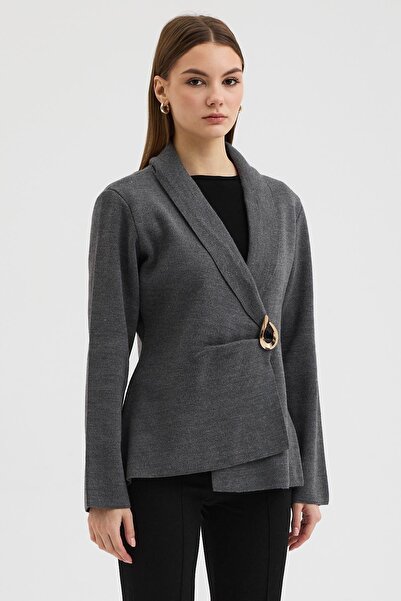 Lijuri Double-Breasted Collar Buckle Knitwear Cardigan 6171