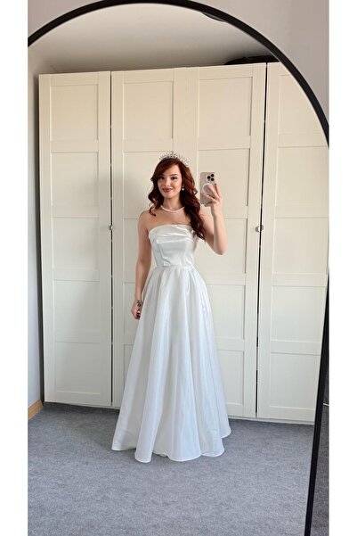 AYŞENUR DİNÇER Cindirella Abiye Beyaz