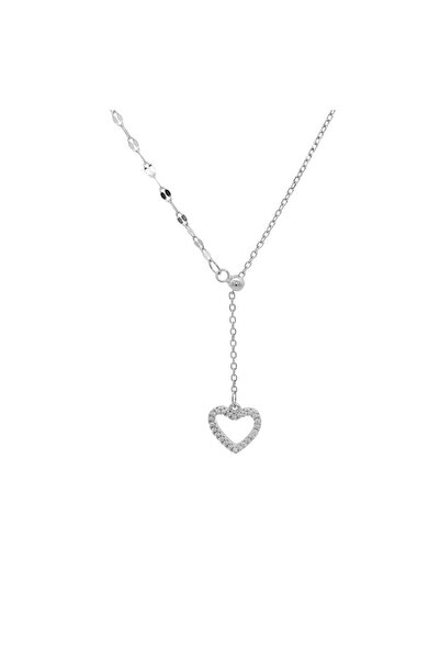 Bijuteria SORELLY Silver Chain with Heart and White CZ Stones
