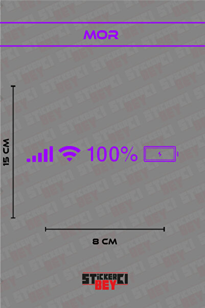STİCKERCI BEY ŞARJ YÜZDESİ GÖRSELLİ MOTORSİKLET LAPTOP KASK ARABA STİCKER KAP...