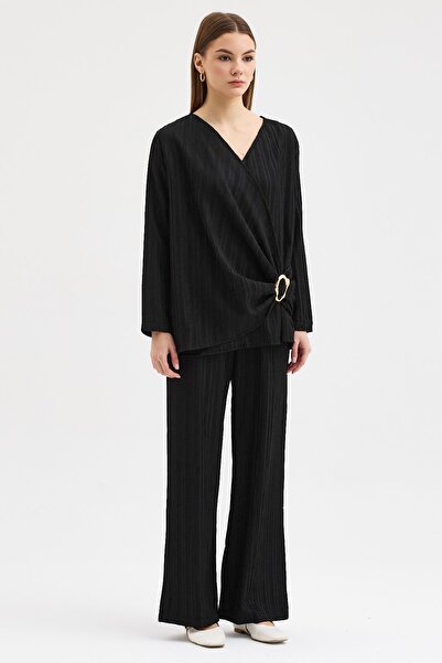 Lijuri Accessory detailed comfortable Double-Breasted collar set 10294