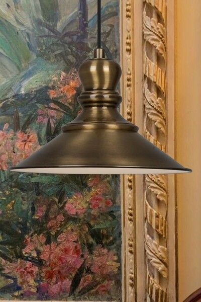 Bamyum Nantes Eskitme Rengi İç Beyaz Metal Sarkıt Avize Modern Otel Restoran ...