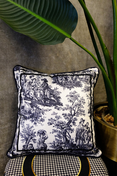 DEKOMOD Digital Printed Decorative Double-Sided French Country Pattern Throw ...