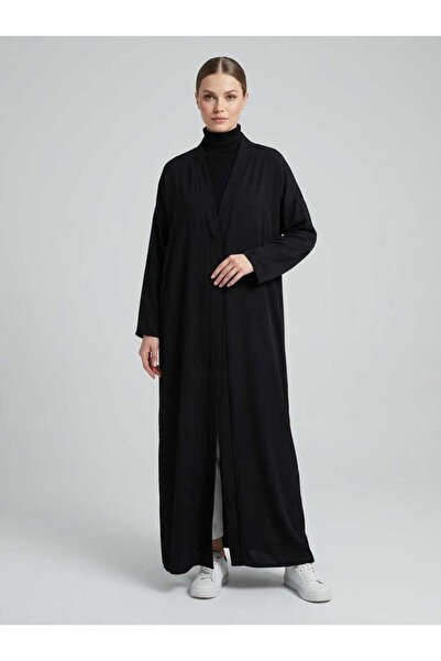 beranka Snap Fastener Draped Black Abaya & Ferace & Dress