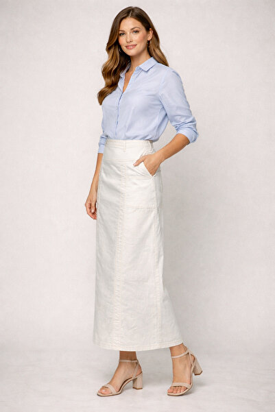 GARNİ Pencil Skirt with Top Pocket Detail, Height 95 Cm.