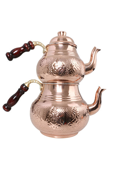 maison matmazel Bakır Baskılı Çaydanlık