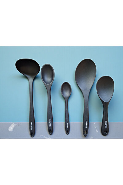 EMPA A V M Fireproof, Non-Stick, Scratch-Resistant 100% Silicone 5-Piece Spoo...