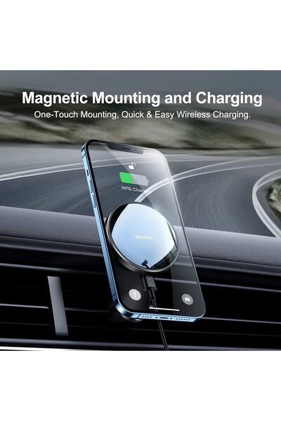 Genericc Baseus Wireless Car Charger, 15W Magnetic Mount