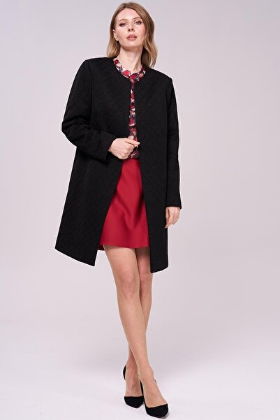 Journey O Yaka-Agraflı Uzun Ceket