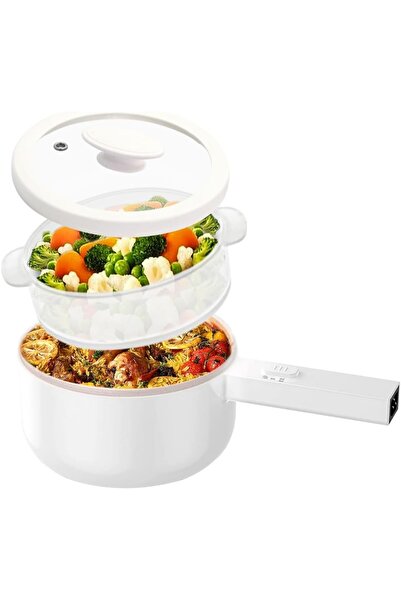 Primo Plus طباخ دينكس الصغير 2 في 1 بقوة 700 واط وسعة 2 لتر، للغلي والقلي، بت...