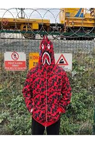 Erzani Kids Bape Unisex Hooded Zippered Embroidered Printed Papçi Cardigan