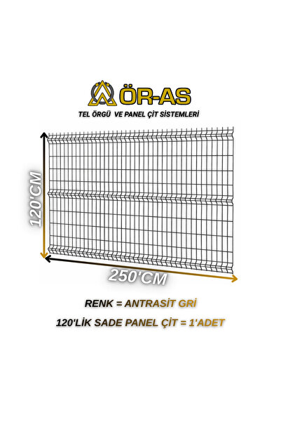 ÖR-AS TEL ÖRGÜ & PANEL ÇİT SİSTEMLERİ Bahçe Teli Panel Çit 120 cm x 250 cm = ...