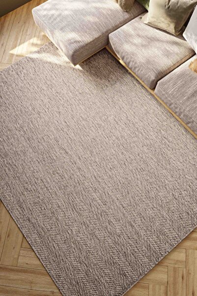 Lorente Home Liora Gri Hasır Dokuma Jüt Kaymaz Taban Sisal Kilim Yıkanabilir ...