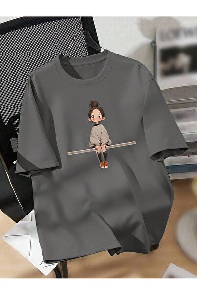 ZİYMO BASKILI BİSİKLET YAKA T-SHİRT