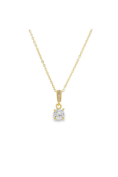 Bijuteria SORELLY Lanț placat cu aur de 18k cu piatră solitaire