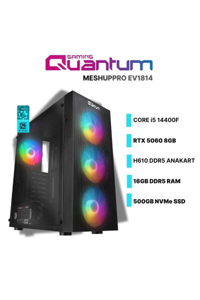 Quantum Gaming MeshupPro EV1814 Intel i5-14400F 16GB DDR5 500GB NVMe RTX 5060...