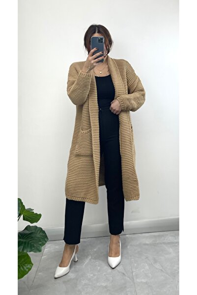 NİSUM MODA Thick Knitted Cardigan with Pockets