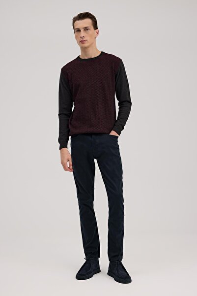 Jakamen Πλεκτό με σχέδιο σε κλασική εφαρμογή και λαιμόκοψη ποδηλάτου σε καπνι...