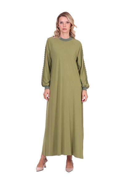 Invee فستان مودال عاجي أخضر