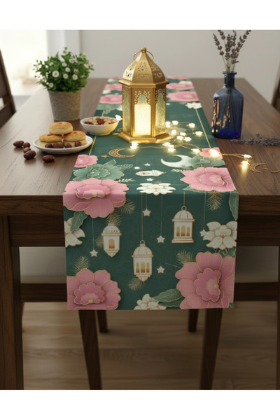 tarzınısec Ramadan Moon Motif Digital Printed Runner Tablecloth 40X140 cm