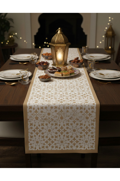 tarzınısec Ramadan Moon Motif Digital Printed Runner Tablecloth 40X140 cm