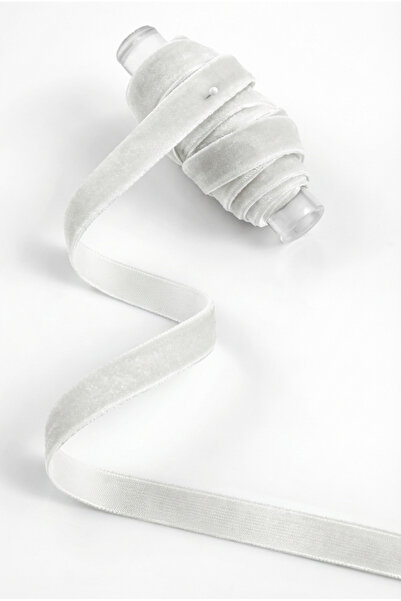 ZEYMERADE Ανοιχτό γκρι βελούδινη κορδέλα 1cm 5μ, Νύφη, Γαμπρός, Πακέτο, Αρραβ...