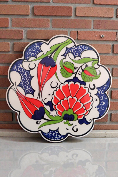 e-meta Special Collection Iznik Patterned Handmade Ceramic Daisy Coaster - Co...