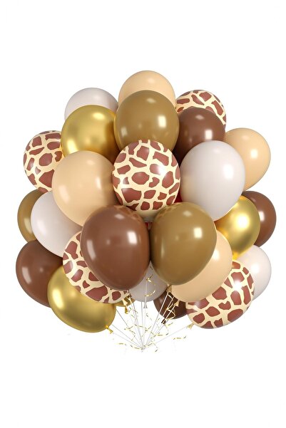 BİDOLUMUTLULUK Karamel Desenli Retro Doğum Günü Seti Parti Eğlence Balon 15 A...